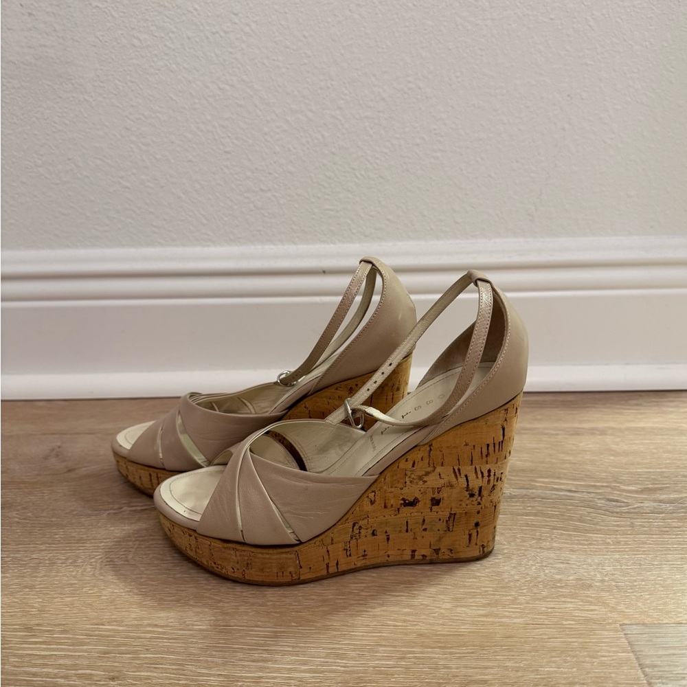 Rossini Elegant Beige Wedge Sandals
